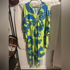 Amazon Long Sleeve Dress in Blue and Green